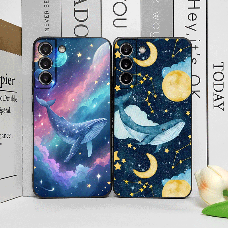 Phone Cases Oneplus - Creative Cartoon Starry Sky Blue Whale