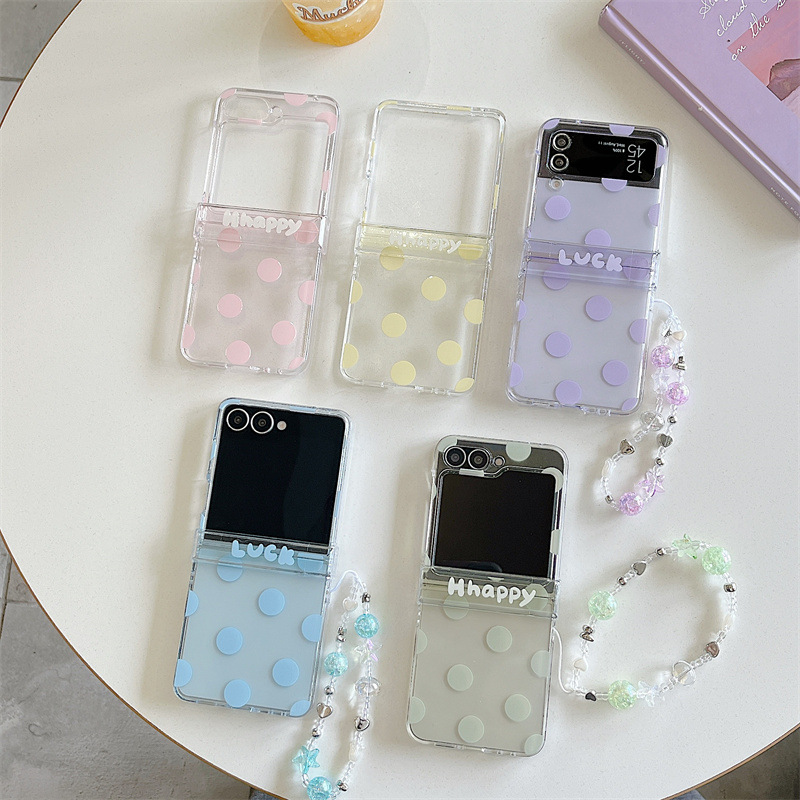 Phone Cases With Loop - Korean Candy Colors Polka Dots With