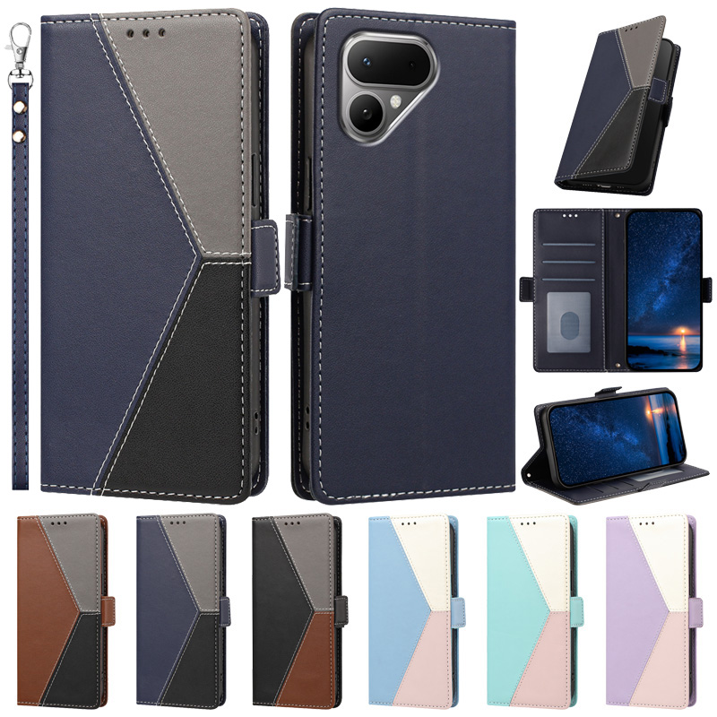 Slim Card Slot Case - Magnetic Leather Case For Tecno Pova