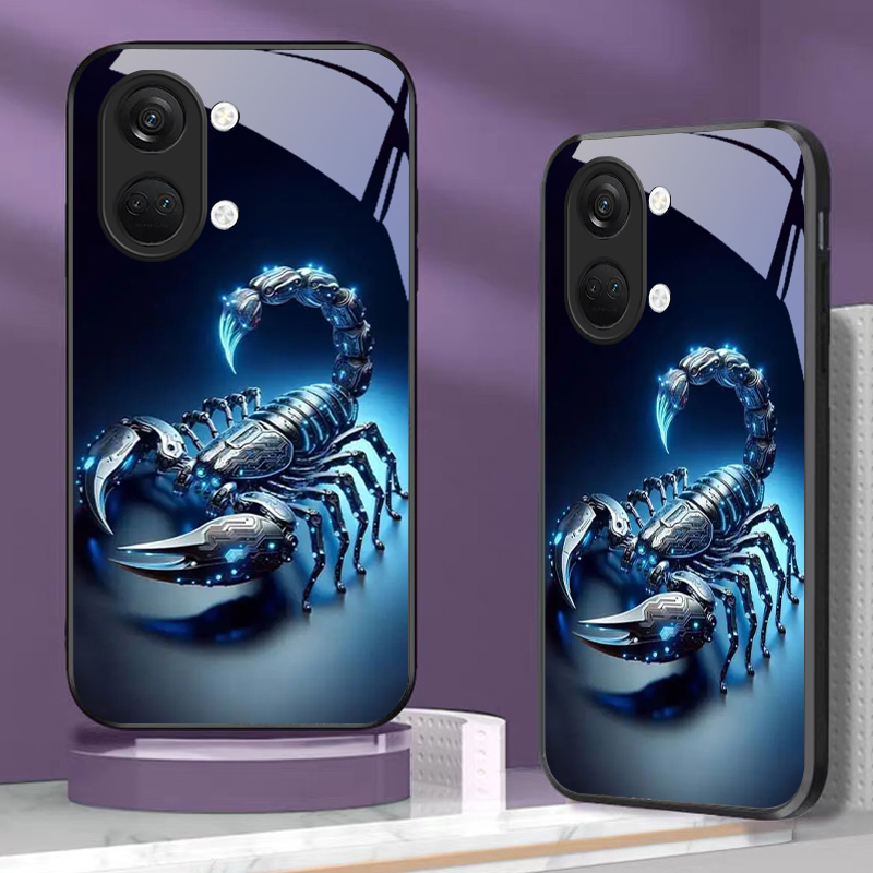 Phone Cases Oneplus - Neon Tech Scorpion Black Glass Phone