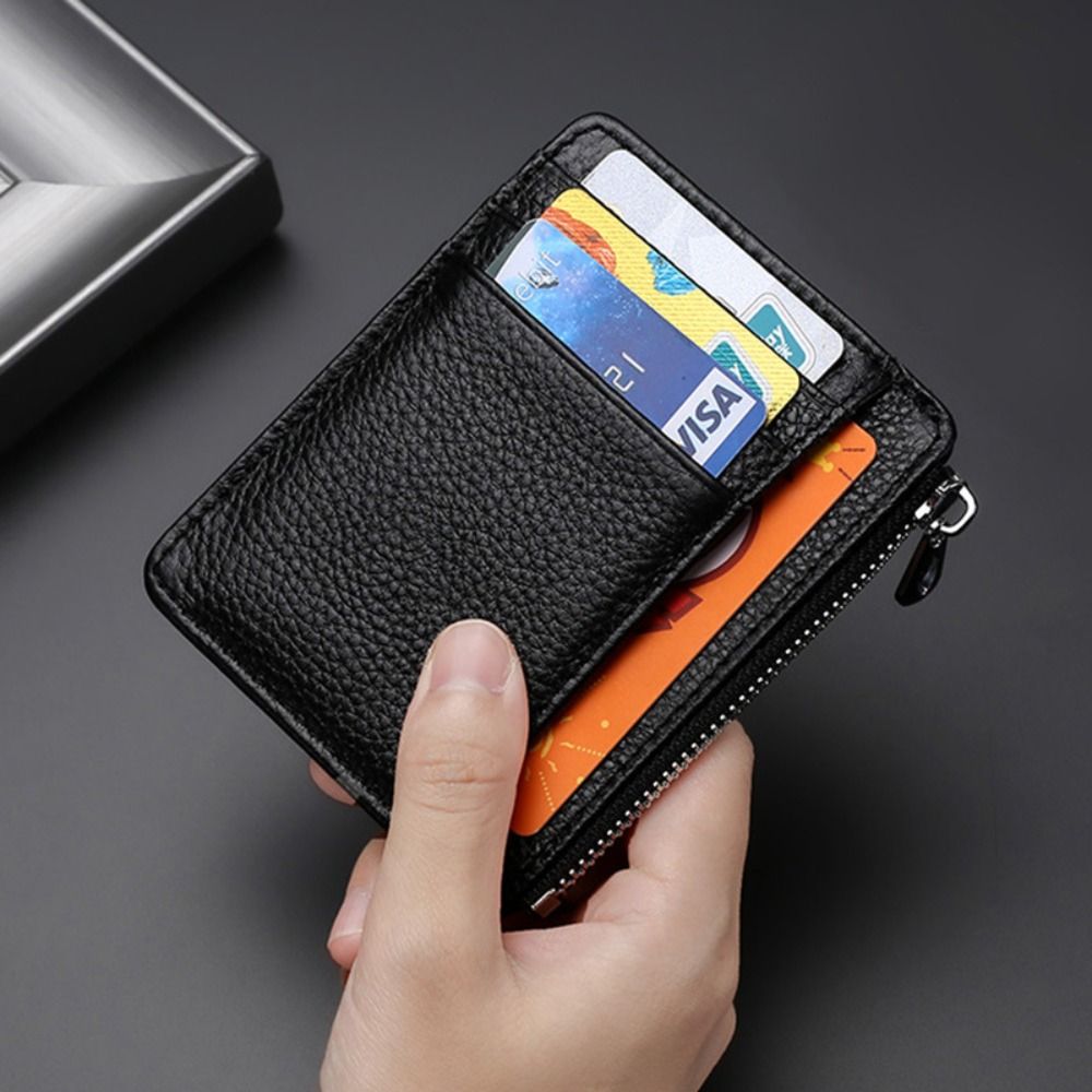 Genuine Leather ID Card Holder - Slim Card Slot Case review and price