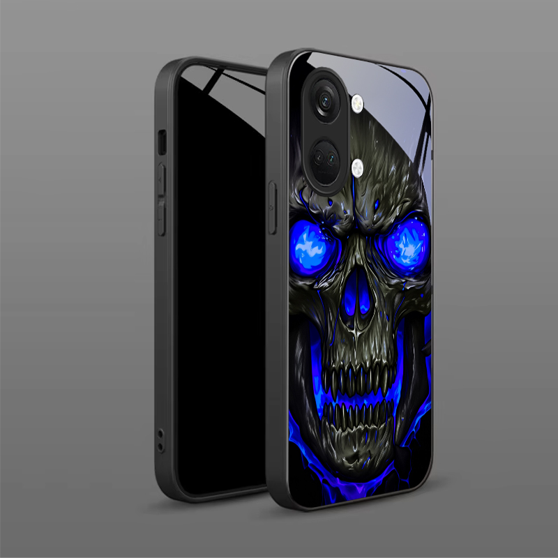 Blue Glowing Fire Skull Black  - Phone Cases Oneplus review and price