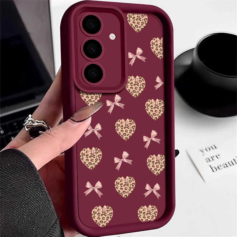 Retro Leopard Print Bow Phone  - Phone Cases Galaxy A16 5G review and price