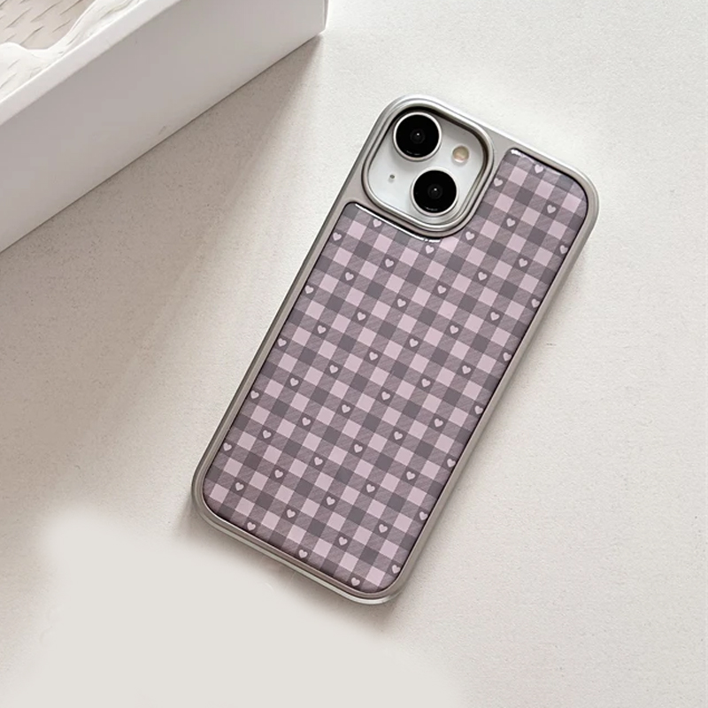 Pink Purple Heart-Shaped Check - Phone Cases Cool Girl review and price