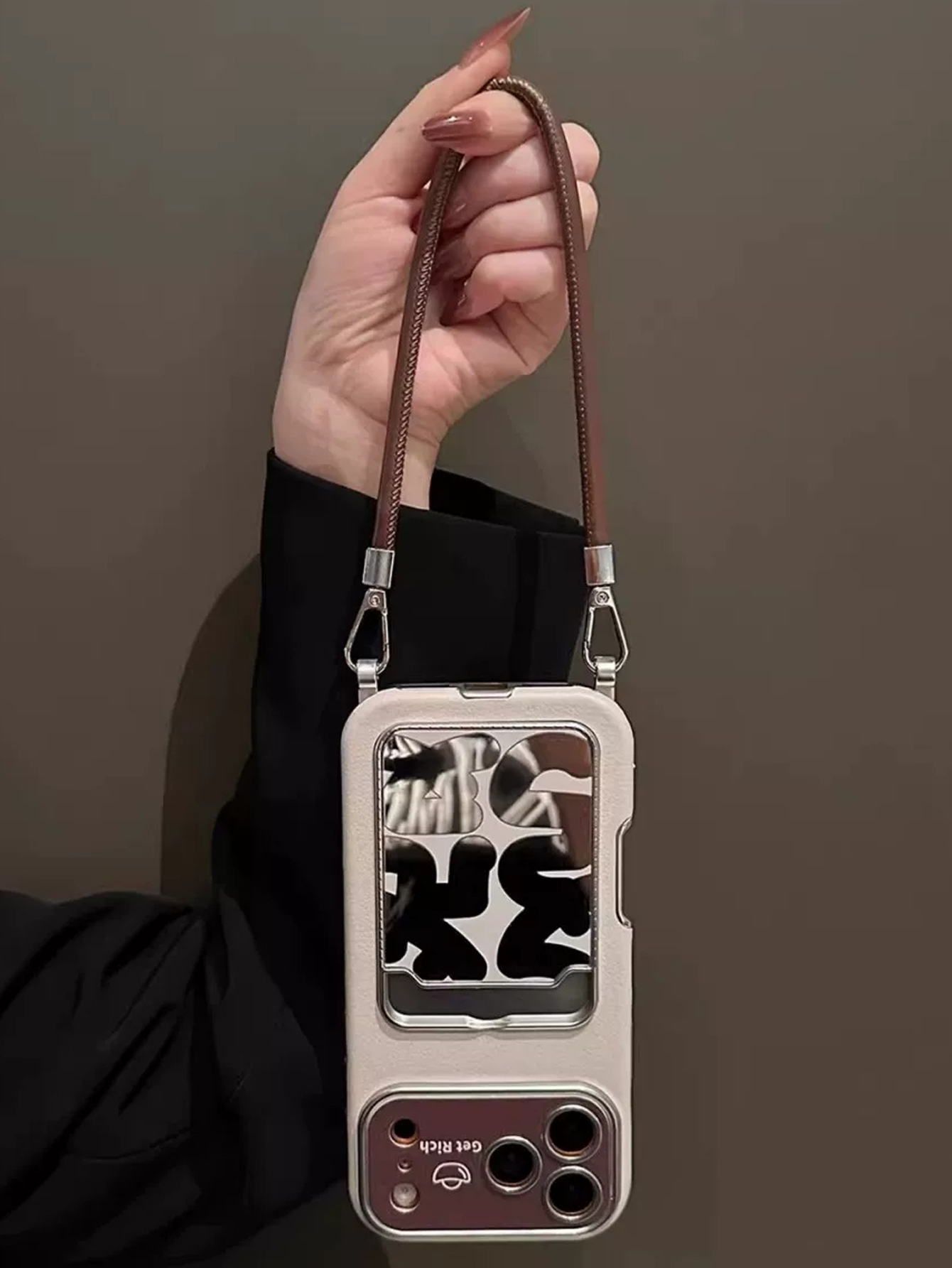 Luxury Leather Mirror Card Hol - Phone Cases With Loop review and price