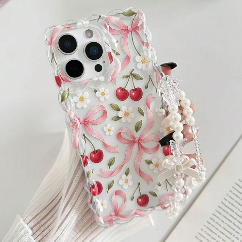 Cherry Bow Floral Scallop Lace - Phone Cases With Loop review and price
