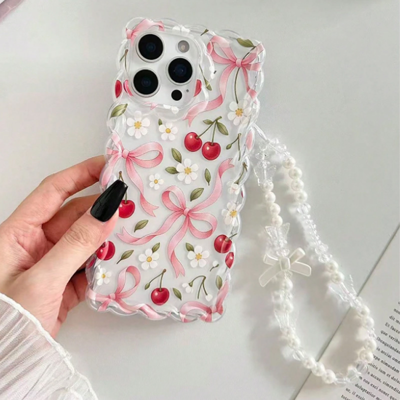 Cherry Bow Floral Scallop Lace - Phone Cases With Loop review and price