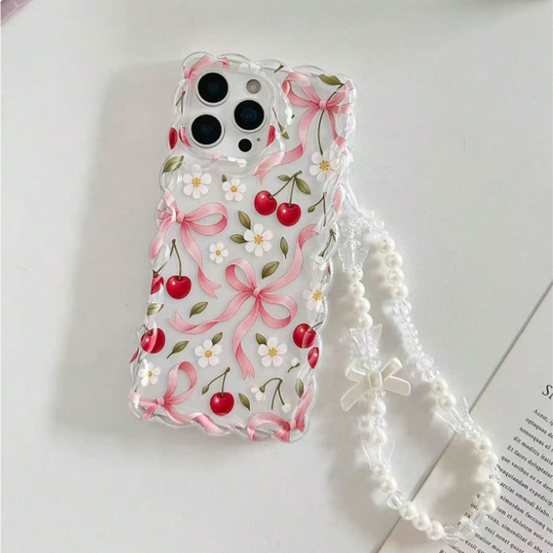Cherry Bow Floral Scallop Lace - Phone Cases With Loop review and price