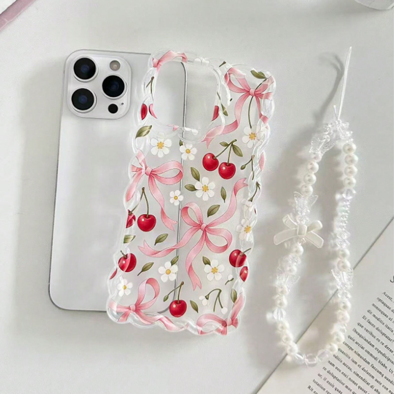 Cherry Bow Floral Scallop Lace - Phone Cases With Loop review and price
