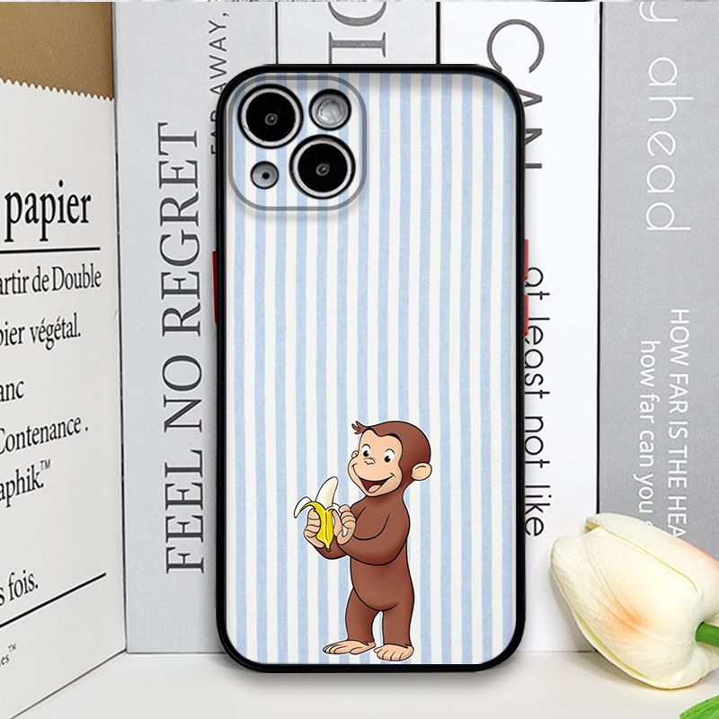 Cartoon Striped Monkey Holding - Phone Cases For Iphone 13 review and price