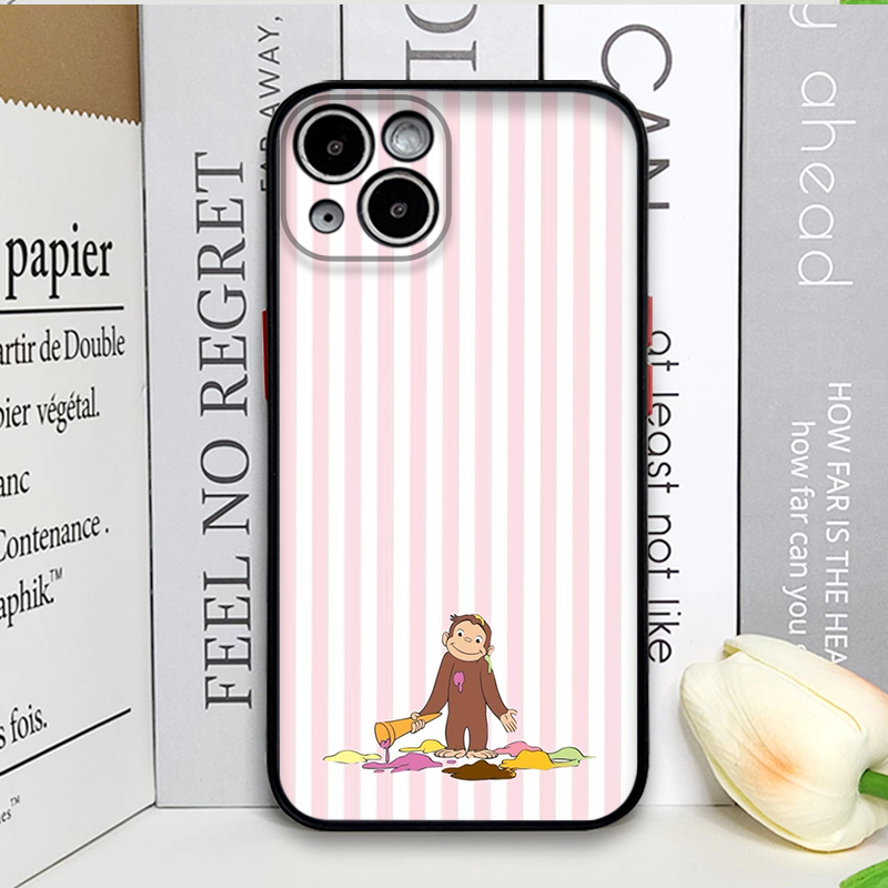 Cartoon Striped Monkey Holding - Phone Cases For Iphone 13 review and price
